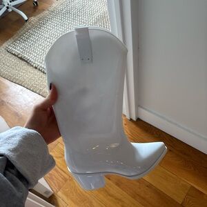 Jeffrey Campbell Glossy White Heeled Boots